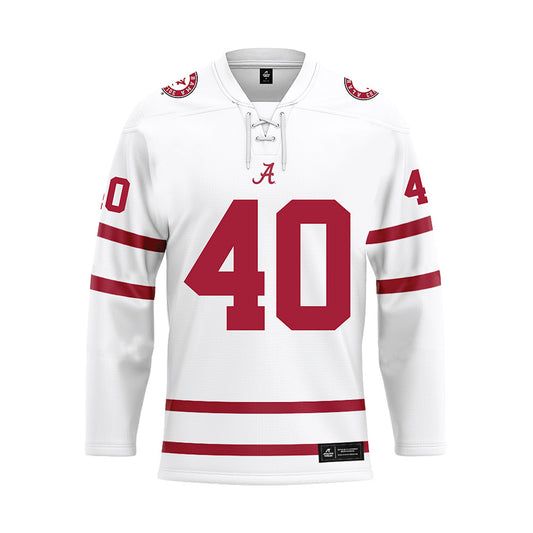 Alabama - Football Alumni : Giles Amos - White Hockey Jersey