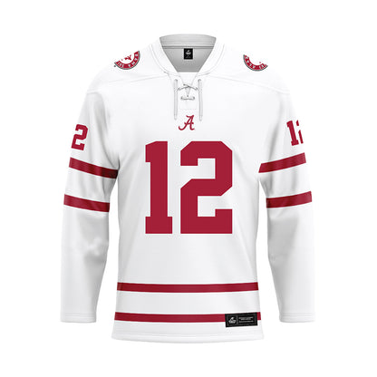 Alabama - Football Alumni : Scott Hunter - White Hockey Jersey