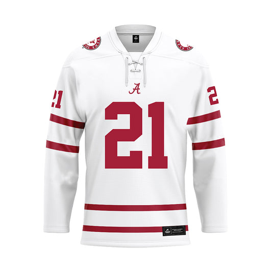 Alabama - Mens Basketball Alumni : Evan Brock - White Hockey Jersey