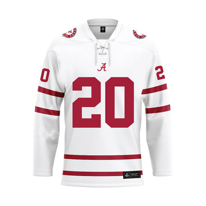 Alabama - NCAA Baseball : Zane Adams - White Hockey Jersey