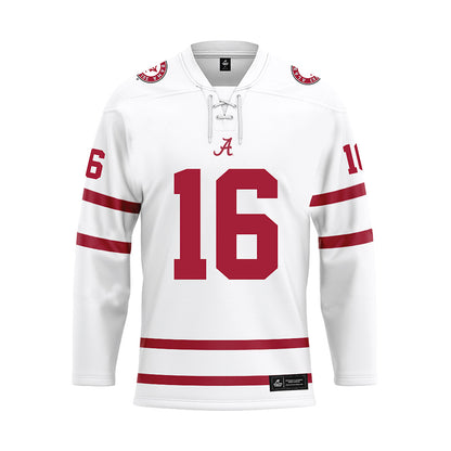 Alabama - NCAA Football : Jaren Hamilton - White Hockey Jersey