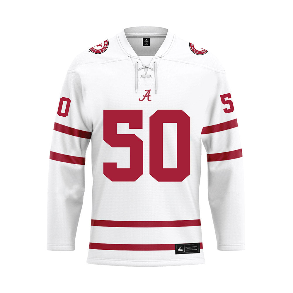 Alabama - NCAA Football : Tim Smith - White Hockey Jersey