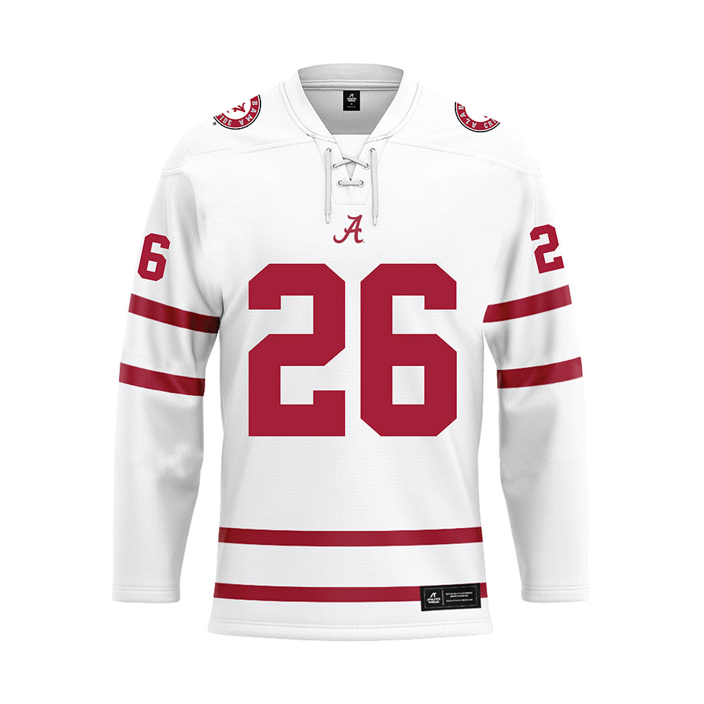 Alabama - NCAA Baseball : Peyton Steele - White Hockey Jersey-0