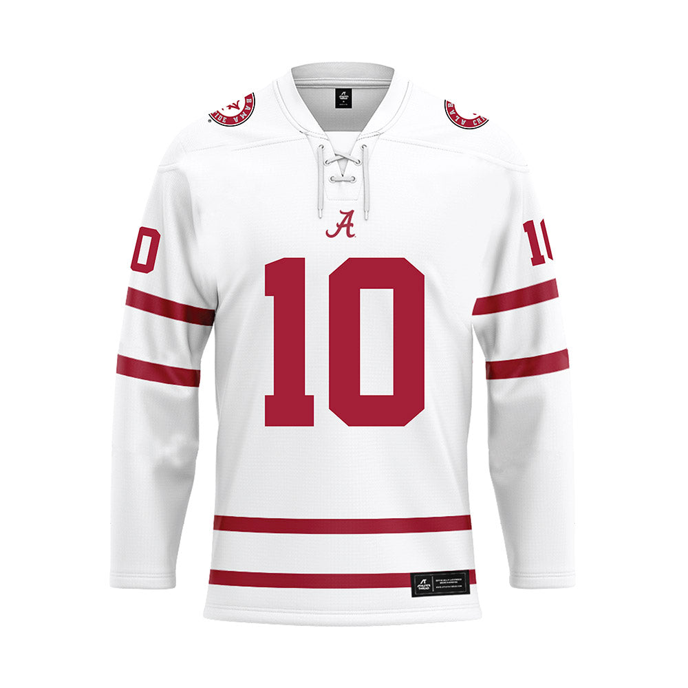 Alabama - NCAA Football : Austin Mack - White Hockey Jersey