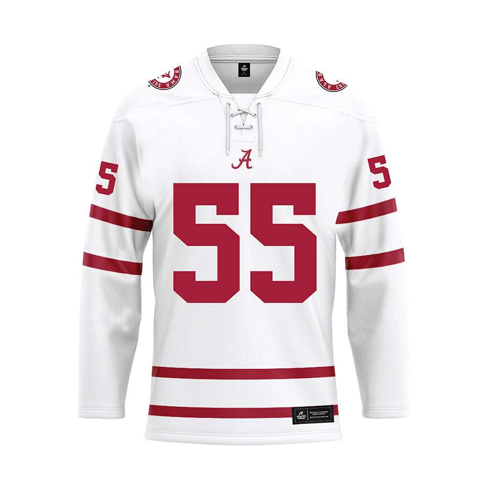 Alabama - NCAA Football : Rock McElderry - White Hockey Jersey