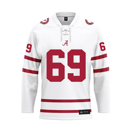 Alabama - Football Alumni : David Blalock - White Hockey Jersey