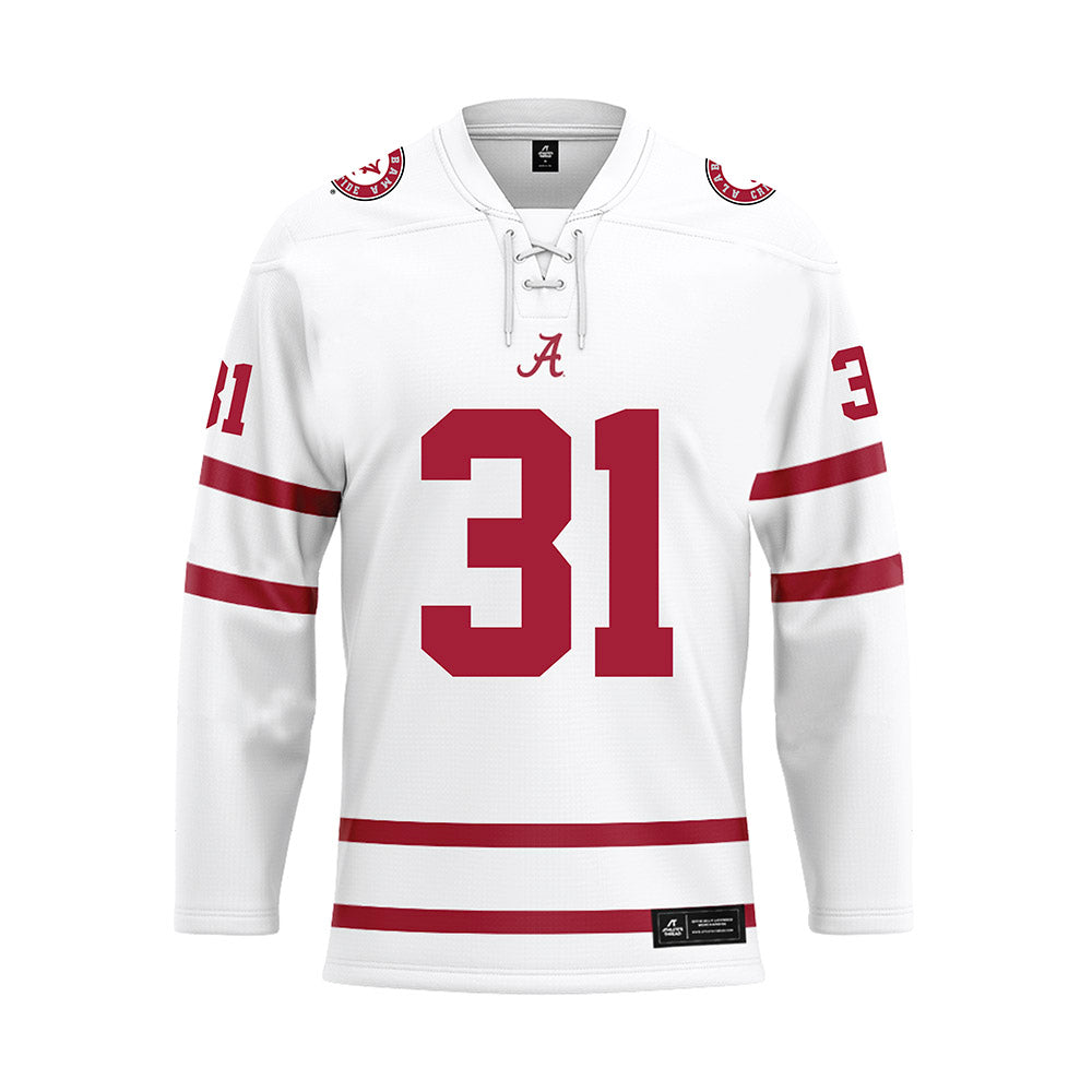 Alabama - NCAA Football : Conor Talty - White Hockey Jersey