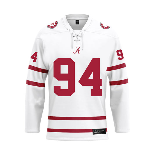 Alabama - NCAA Football : Edric Hill - White Hockey Jersey