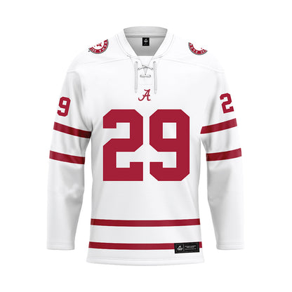 Alabama - NCAA Baseball : Evan Haeger - White Hockey Jersey