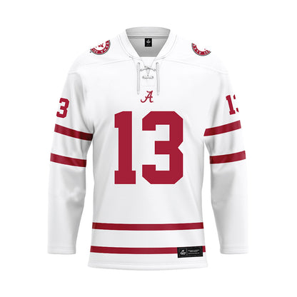 Alabama - NCAA Football : Malachi Moore - White Hockey Jersey