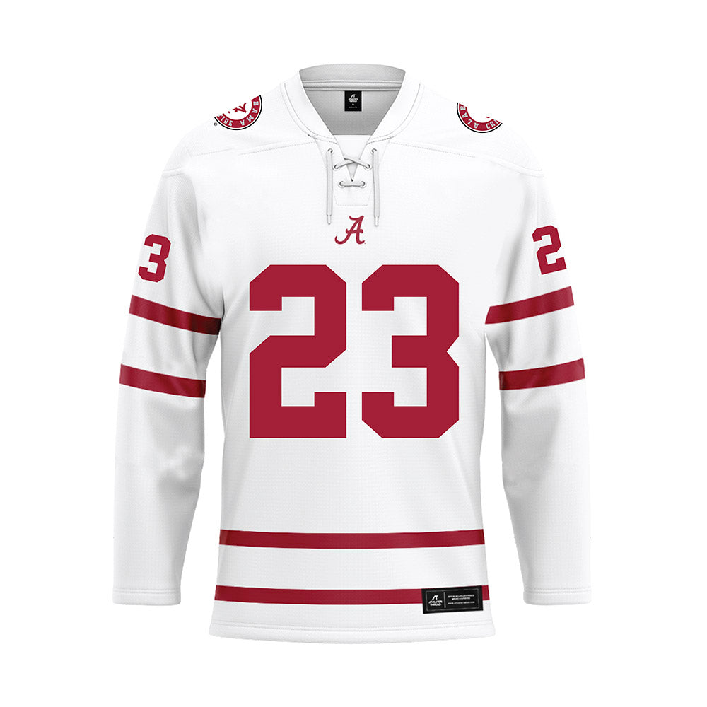 Alabama - NCAA Football : James Smith - White Hockey Jersey