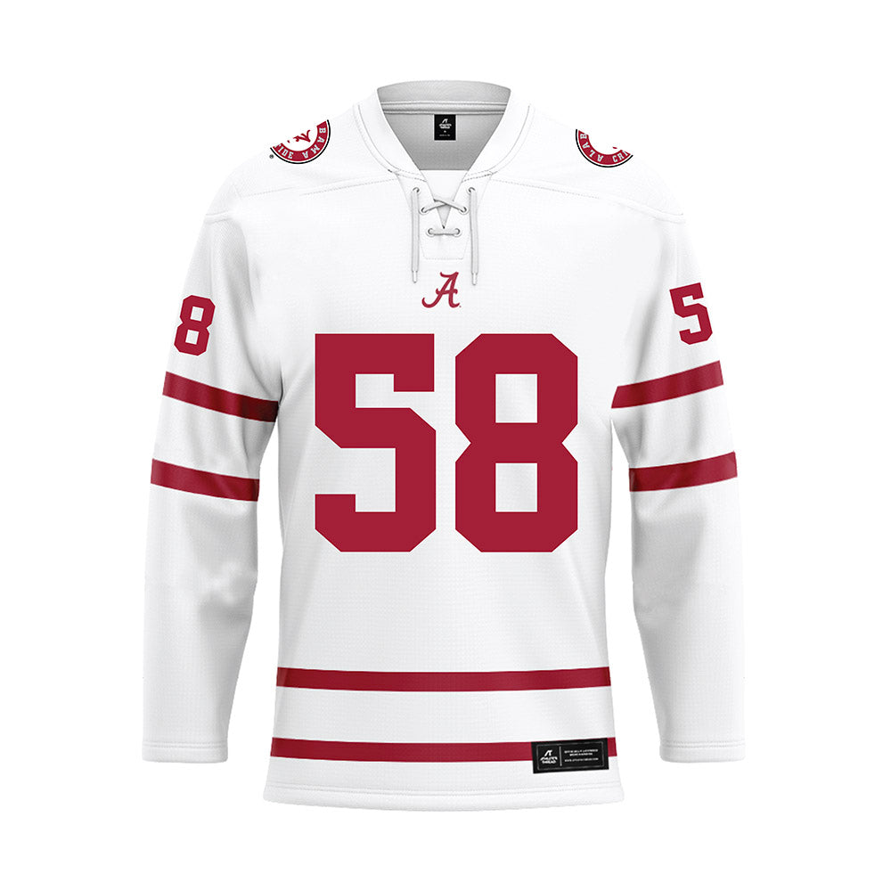 Alabama - NCAA Football : Miles McVay - White Hockey Jersey