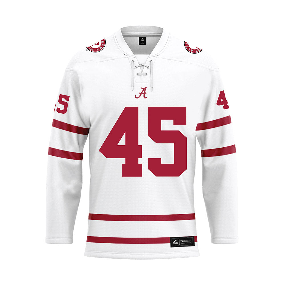 Alabama - NCAA Men's Basketball : Max Scharnowski - White Hockey Jersey-0