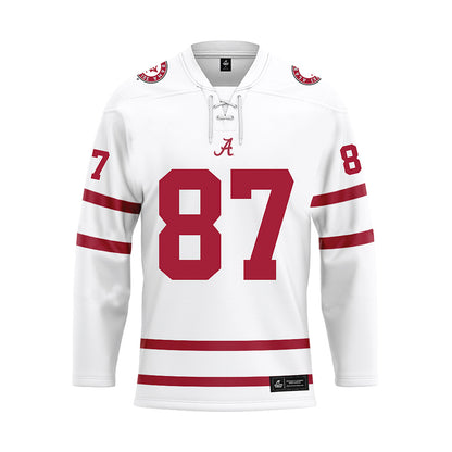 Alabama - NCAA Football : Bud Moore - White Hockey Jersey