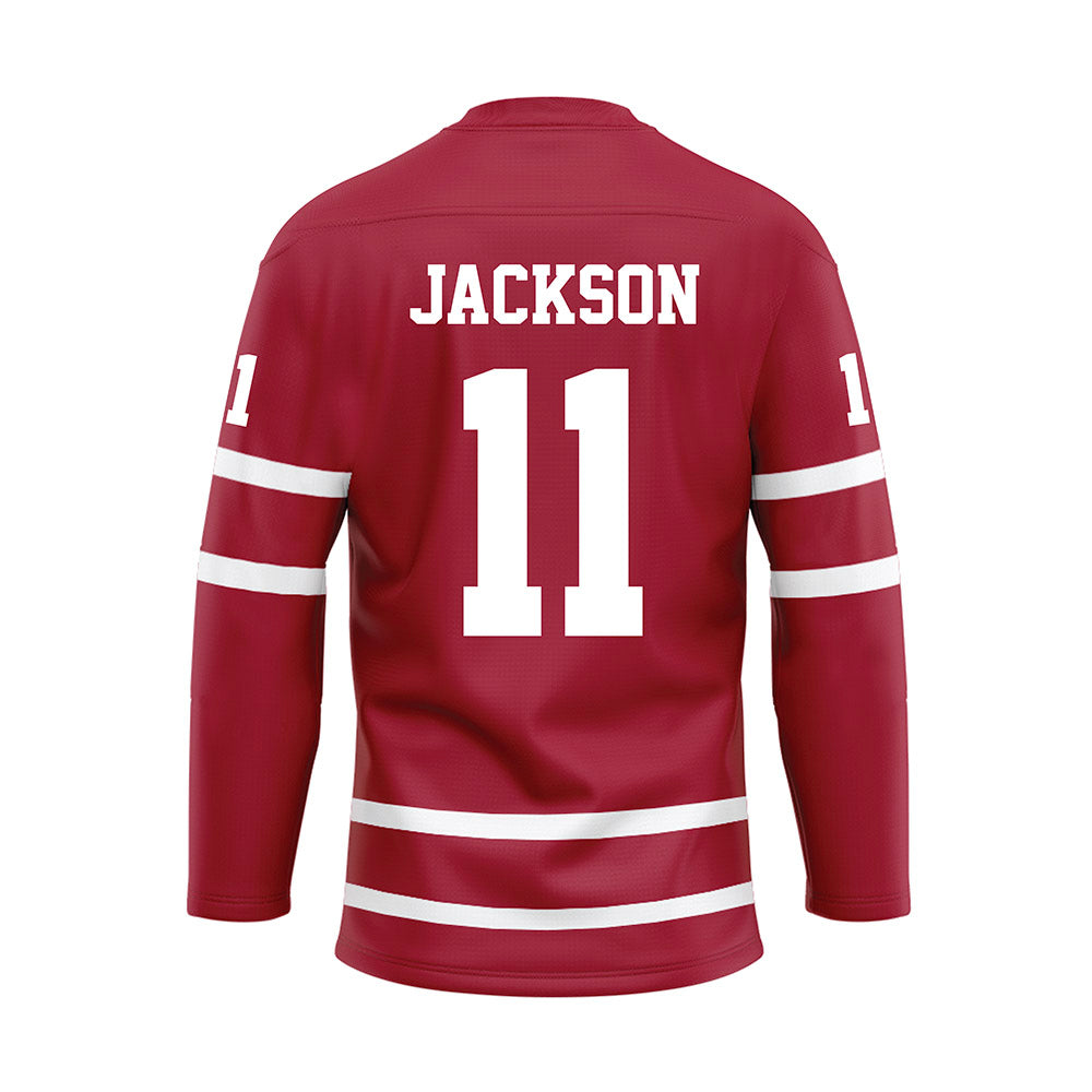 Alabama - NCAA Football : Ian Jackson - Crimson Hockey Jersey-1