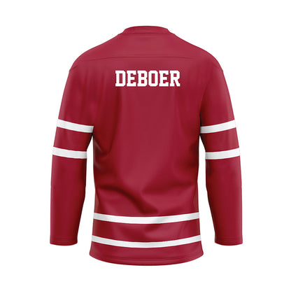 Alabama - NCAA Football : Kalen DeBoer - Crimson Hockey Jersey