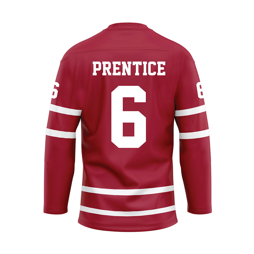 Alabama - NCAA Football : Kobe Prentice - Crimson Hockey Jersey