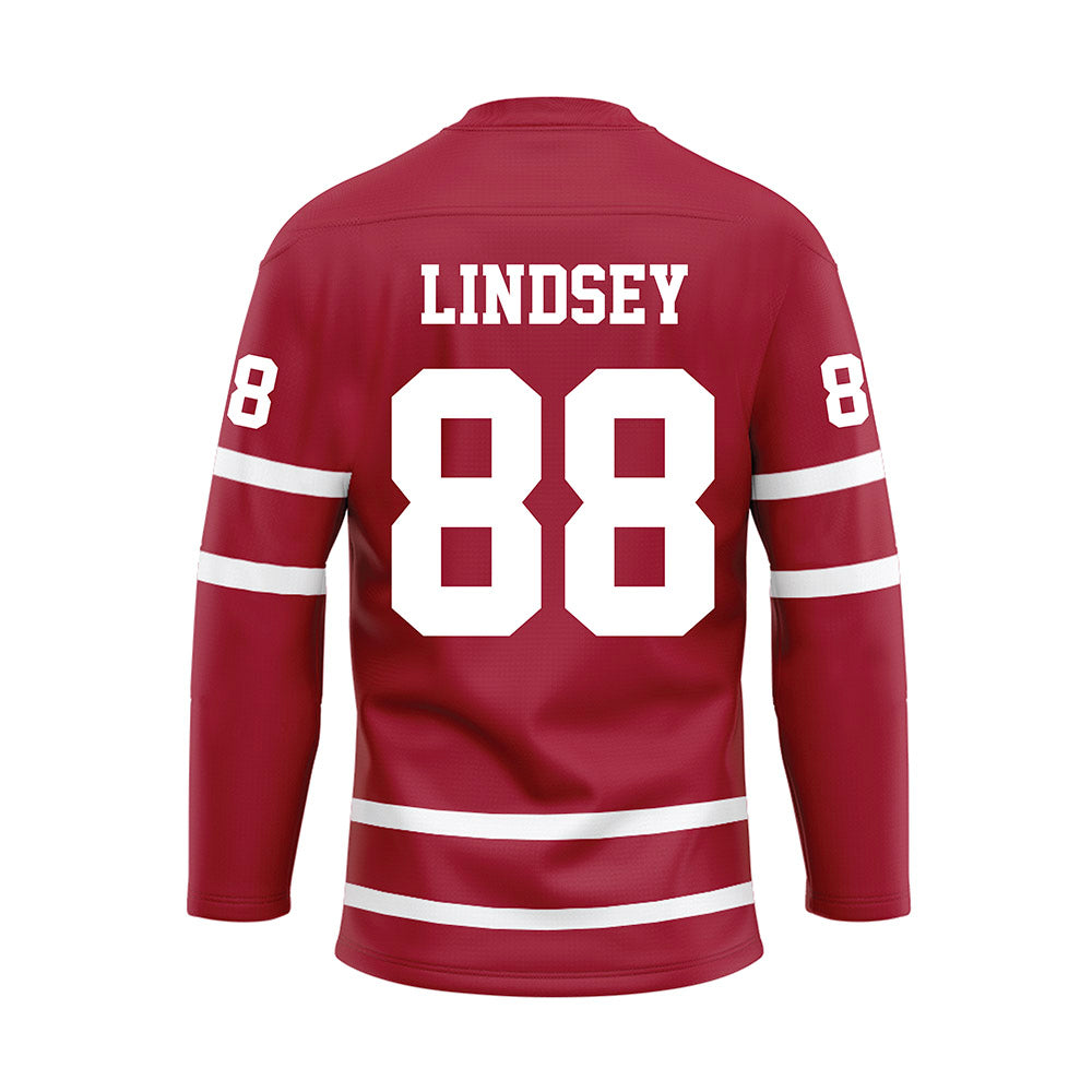 Alabama - NCAA Football : Jay Lindsey - Crimson Hockey Jersey