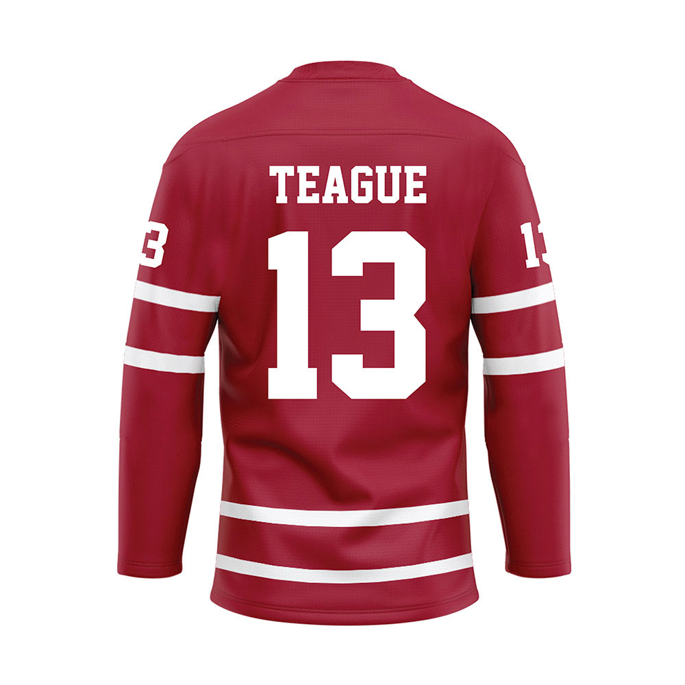 Alabama - Football Alumni : George Teague - Crimson Hockey Jersey