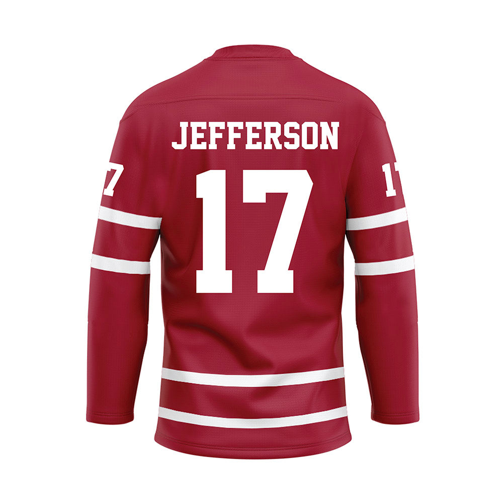 Alabama - NCAA Football : Amari Jefferson - Crimson Hockey Jersey