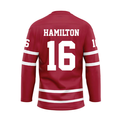 Alabama - NCAA Football : Jaren Hamilton - Crimson Hockey Jersey