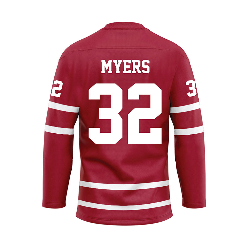 Alabama - NCAA Baseball : Braylon Myers - Crimson Hockey Jersey