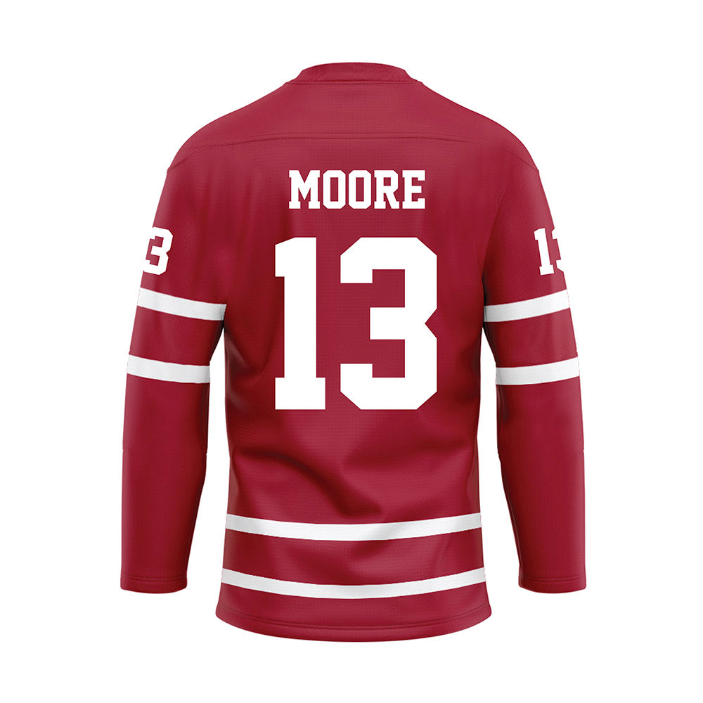 Alabama - NCAA Football : Malachi Moore - Crimson Hockey Jersey