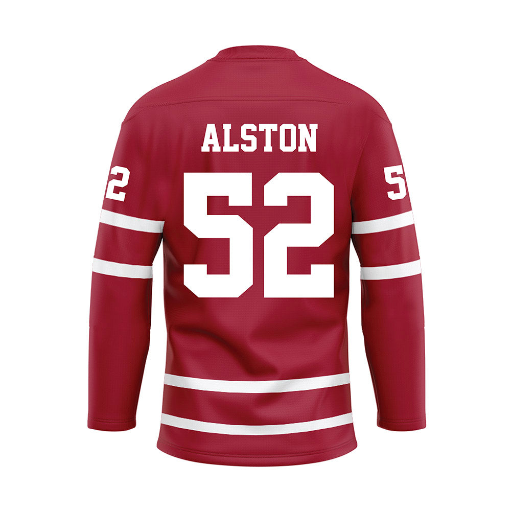 Alabama - NCAA Baseball : Ashton Alston - Crimson Hockey Jersey-1