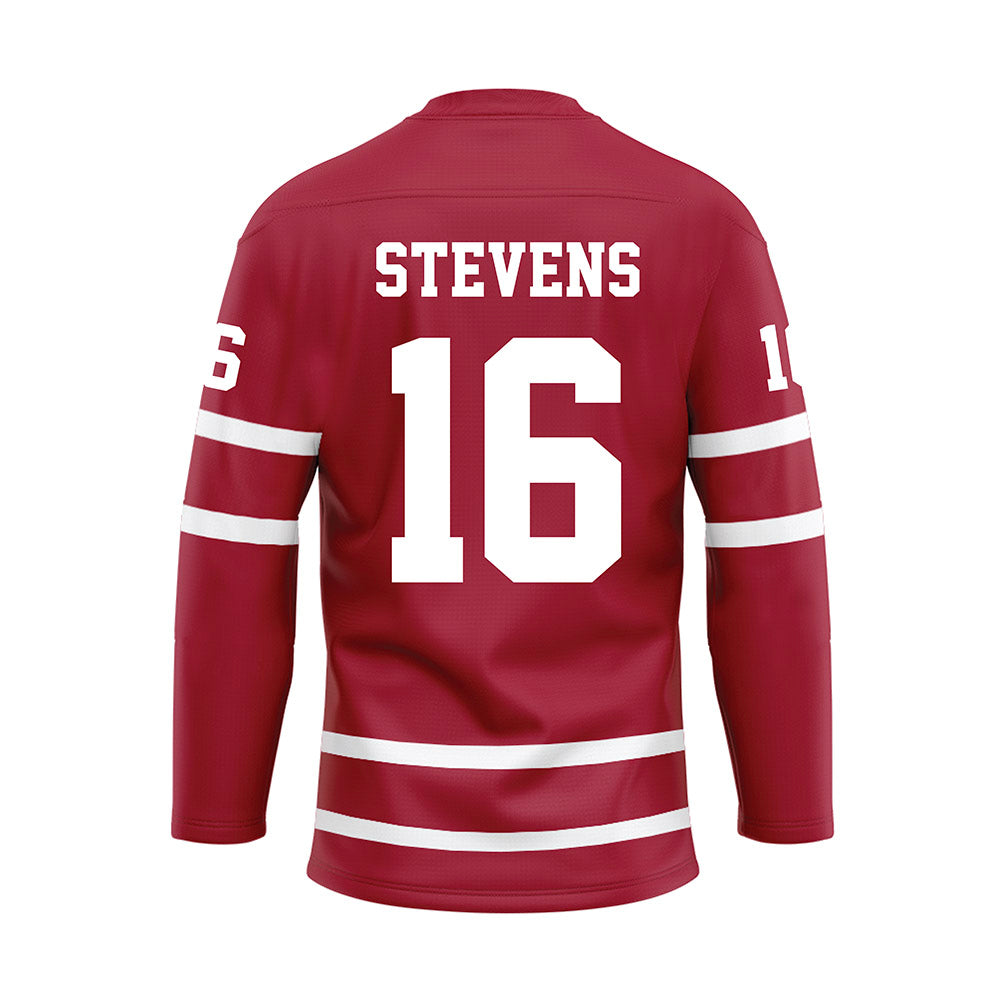 Alabama - NCAA Baseball : Jonathan Stevens - Crimson Hockey Jersey