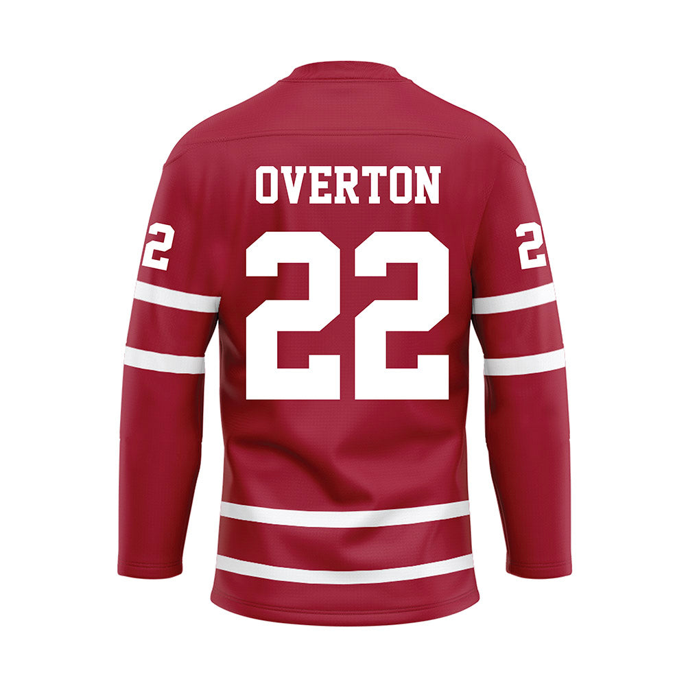 Alabama - NCAA Football : LT Overton - Crimson Hockey Jersey