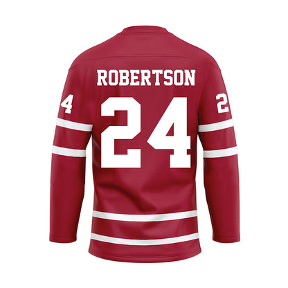 Alabama - NCAA Baseball : Tate Robertson - Crimson Hockey Jersey