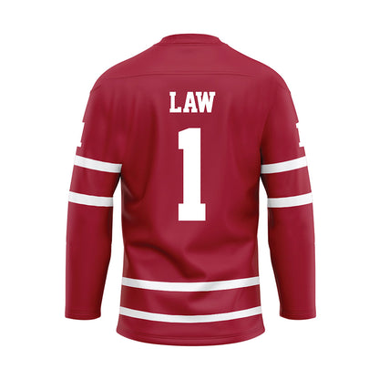 Alabama - NCAA Football : Kendrick Law - Crimson Hockey Jersey