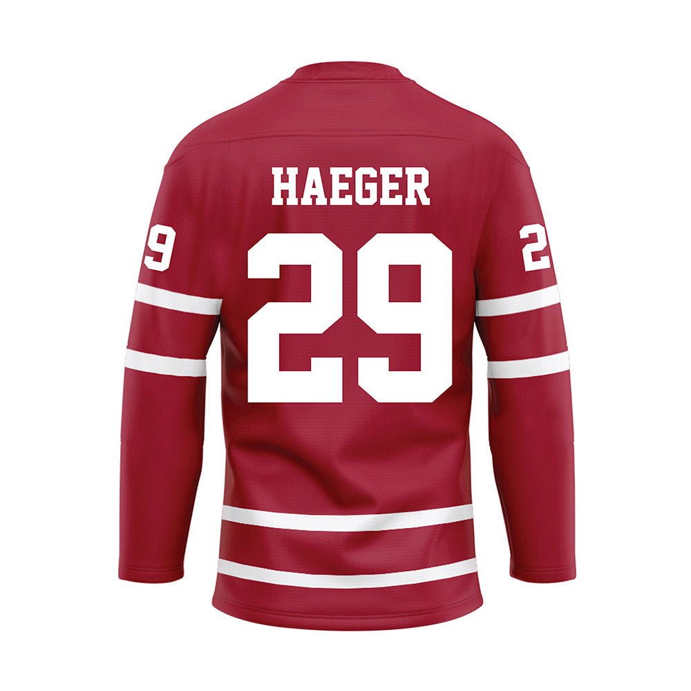 Alabama - NCAA Baseball : Evan Haeger - Crimson Hockey Jersey