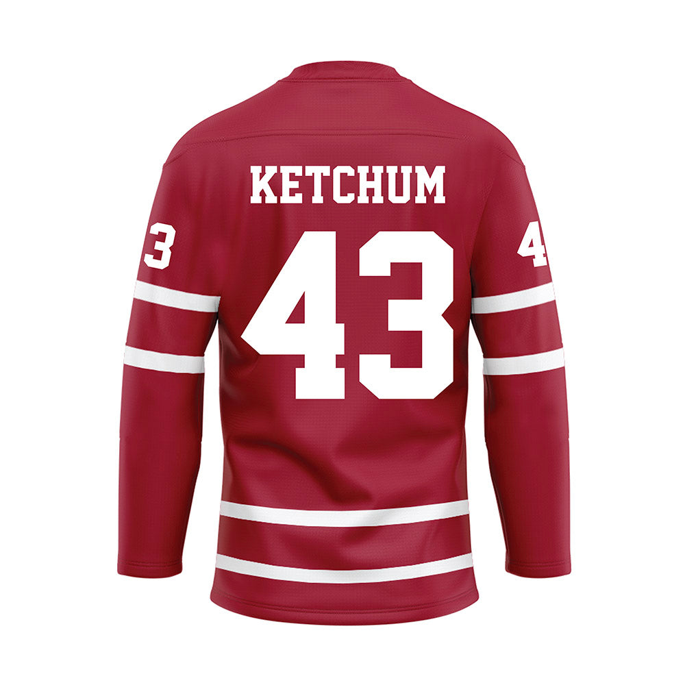 Alabama - NCAA Baseball : Jack Ketchum - Crimson Hockey Jersey-1