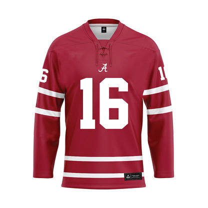 Alabama - NCAA Football : Jaren Hamilton - Crimson Hockey Jersey