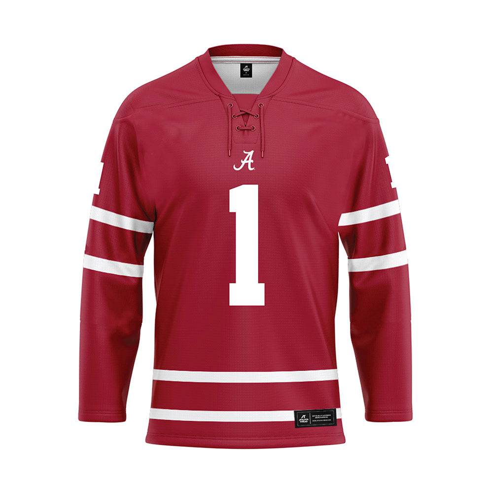 Alabama - NCAA Football : Domani Jackson - Crimson Hockey Jersey