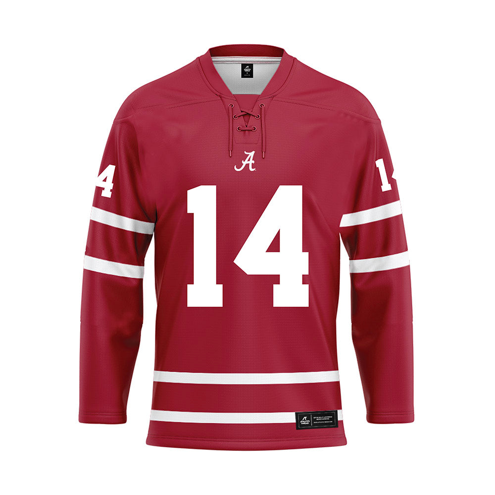 Alabama - NCAA Football : Graham Nicholson - Crimson Hockey Jersey