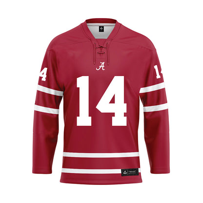 Alabama - NCAA Football : Graham Nicholson - Crimson Hockey Jersey