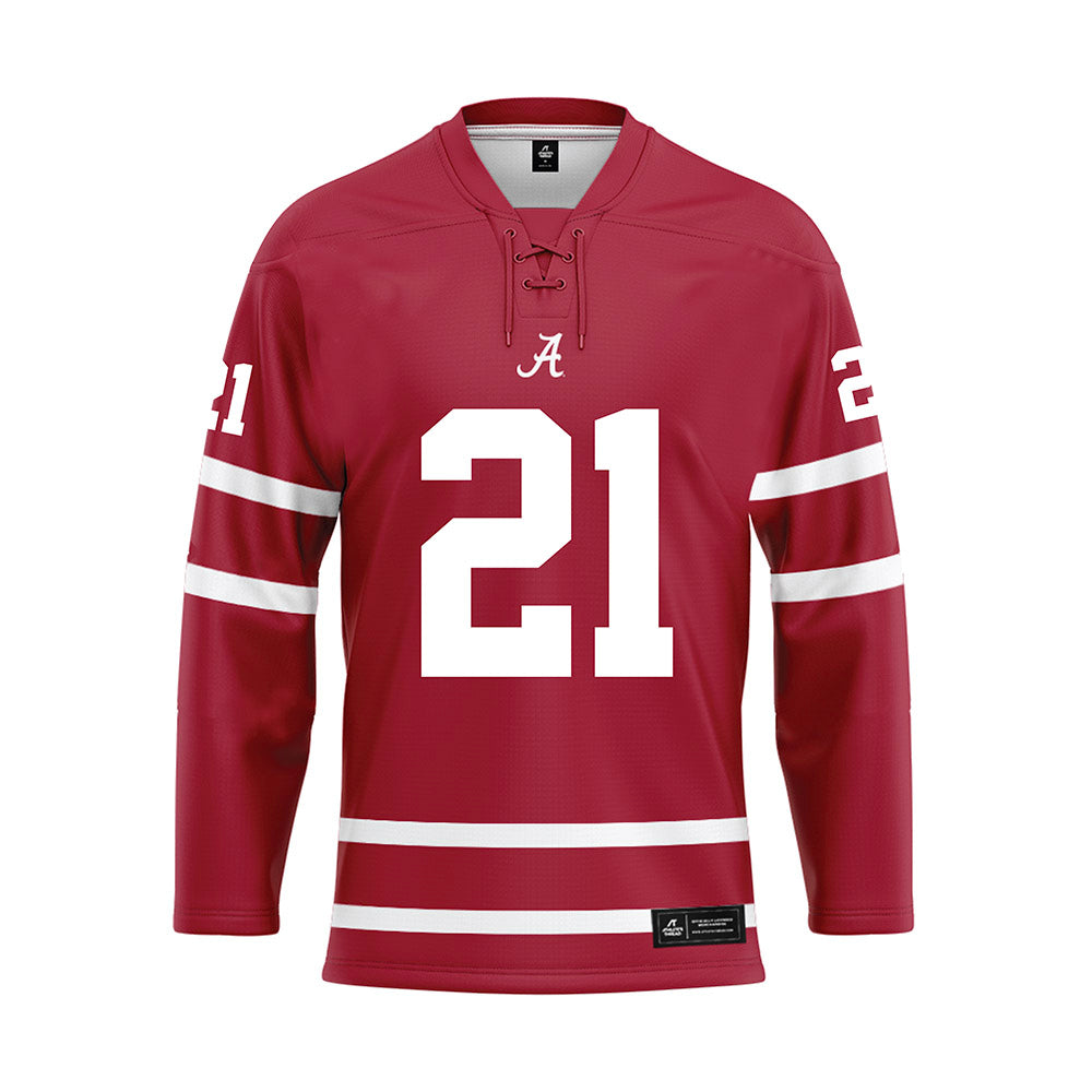 Alabama - Mens Basketball Alumni : Evan Brock - Crimson Hockey Jersey