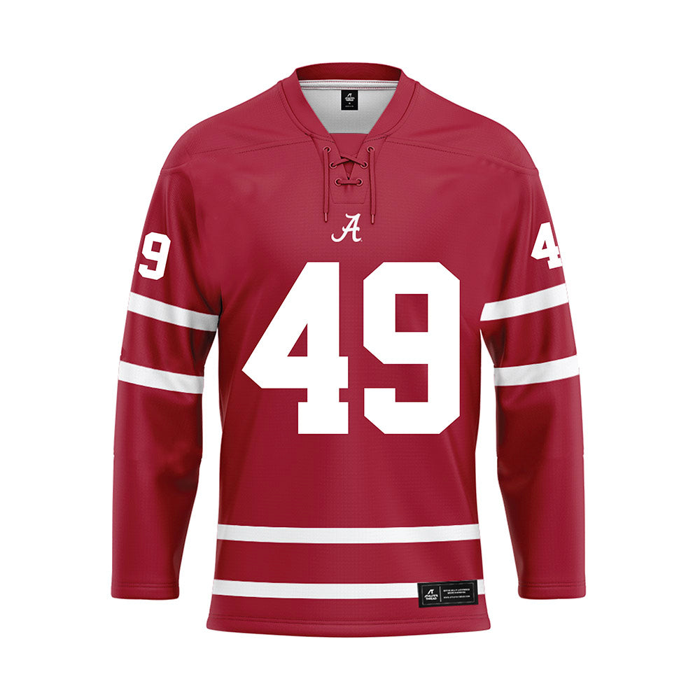 Alabama - NCAA Baseball : Nash Wagner - Crimson Hockey Jersey-0