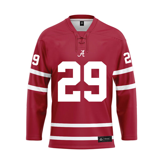 Alabama - NCAA Baseball : Evan Haeger - Crimson Hockey Jersey