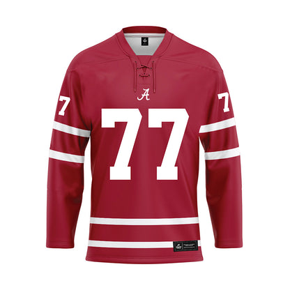 Alabama - NCAA Football : Jaeden Roberts - Crimson Hockey Jersey