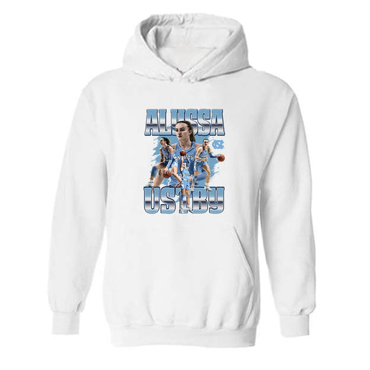 UNC - NCAA Women's Basketball : Alyssa Ustby - Player Collage Hooded Sweatshirt