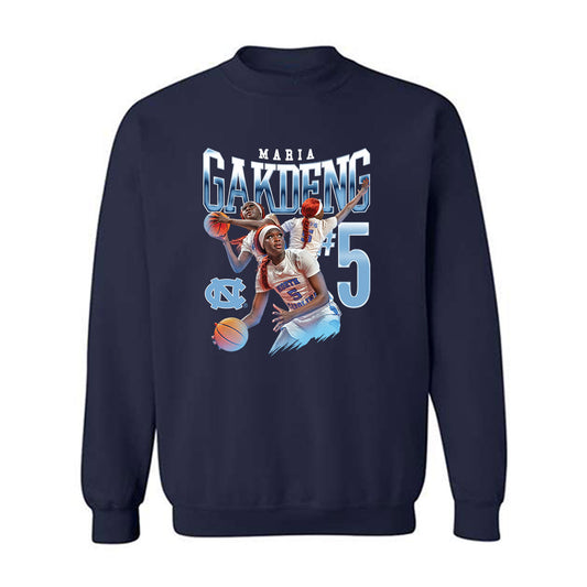 UNC - NCAA Women's Basketball : Maria Gakdeng - Player Collage Crewneck Sweatshirt