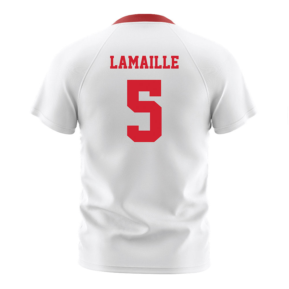 NC State - NCAA Men's Soccer : Thomas Lamaille - White Soccer Jersey-1