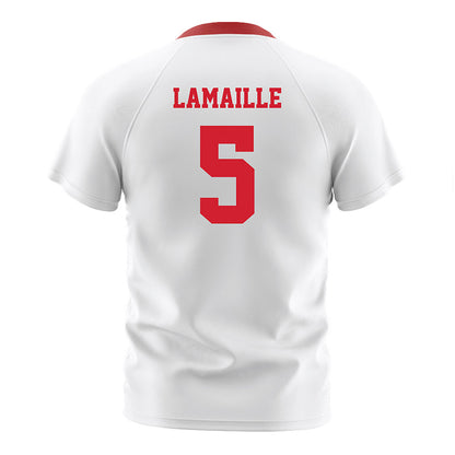 NC State - NCAA Men's Soccer : Thomas Lamaille - White Soccer Jersey-1