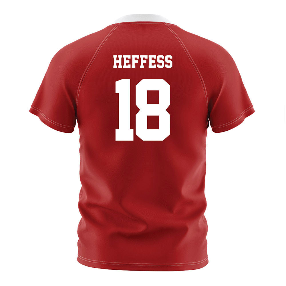 NC State - NCAA Men's Soccer : Isaac Heffess - Red Soccer Jersey