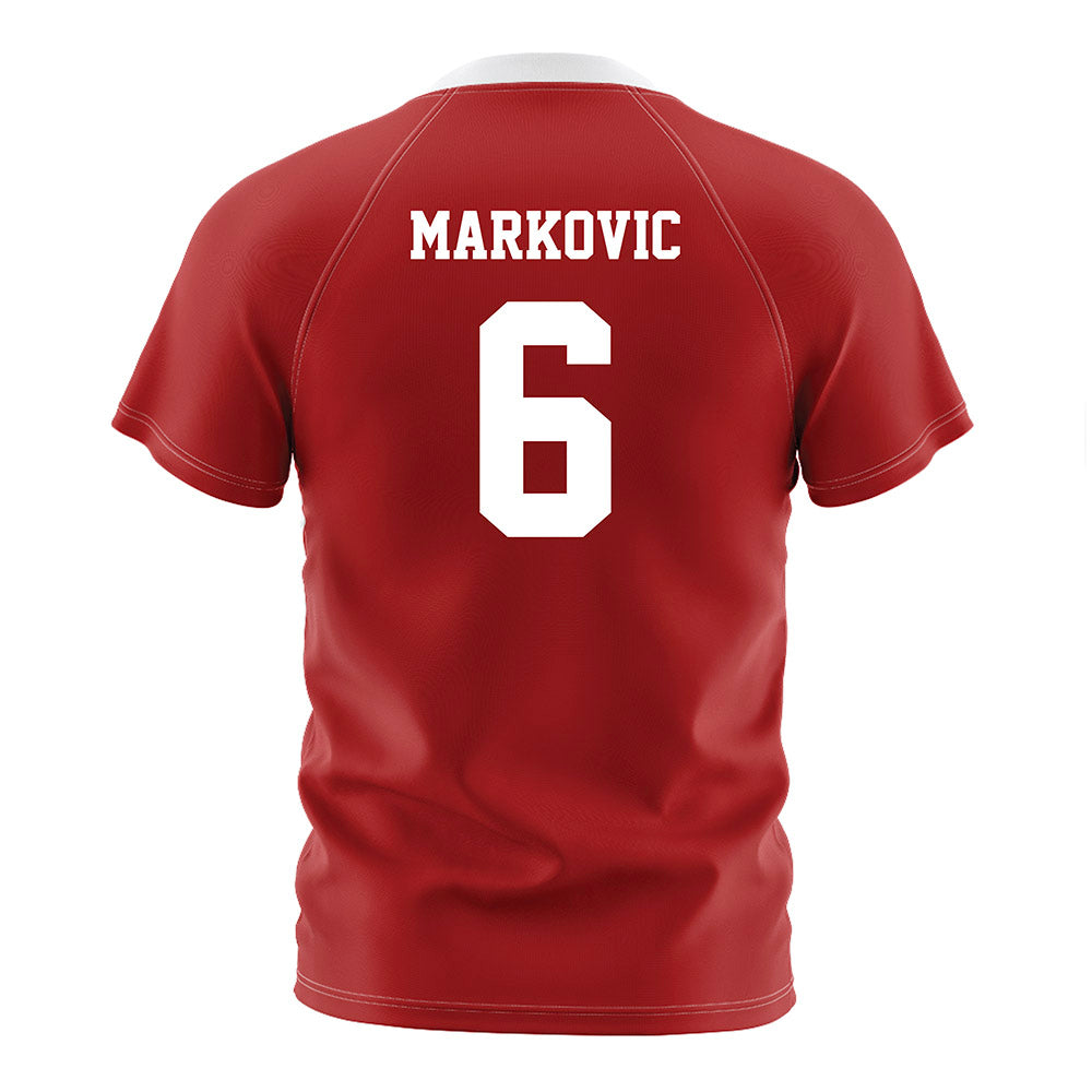 NC State - NCAA Men's Soccer : Nikola Markovic - Red Soccer Jersey-1