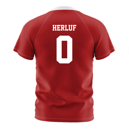 NC State - NCAA Men's Soccer : Christian Herluf - Red Soccer Jersey-1
