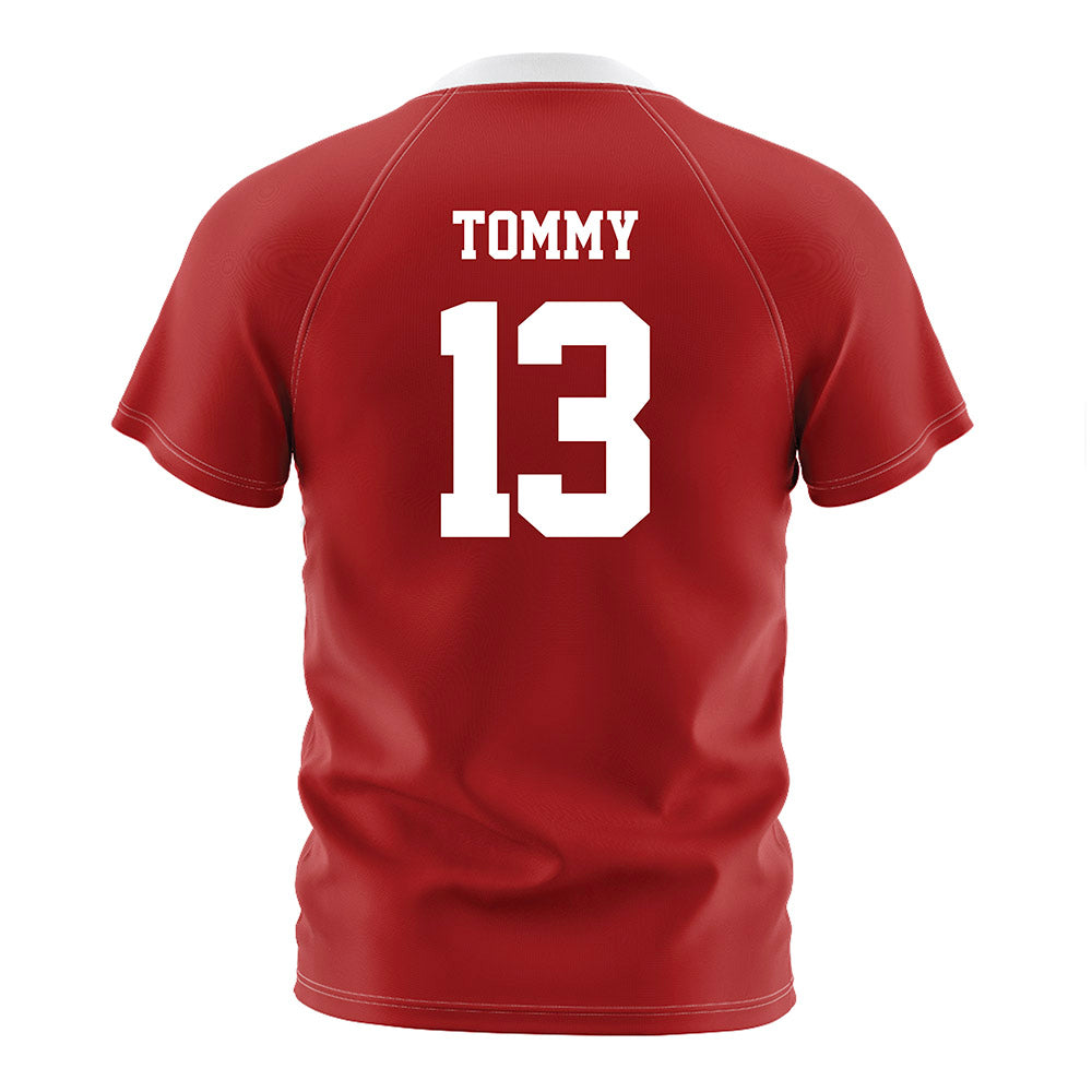 NC State - NCAA Men's Soccer : Calem Tommy - Red Soccer Jersey-1